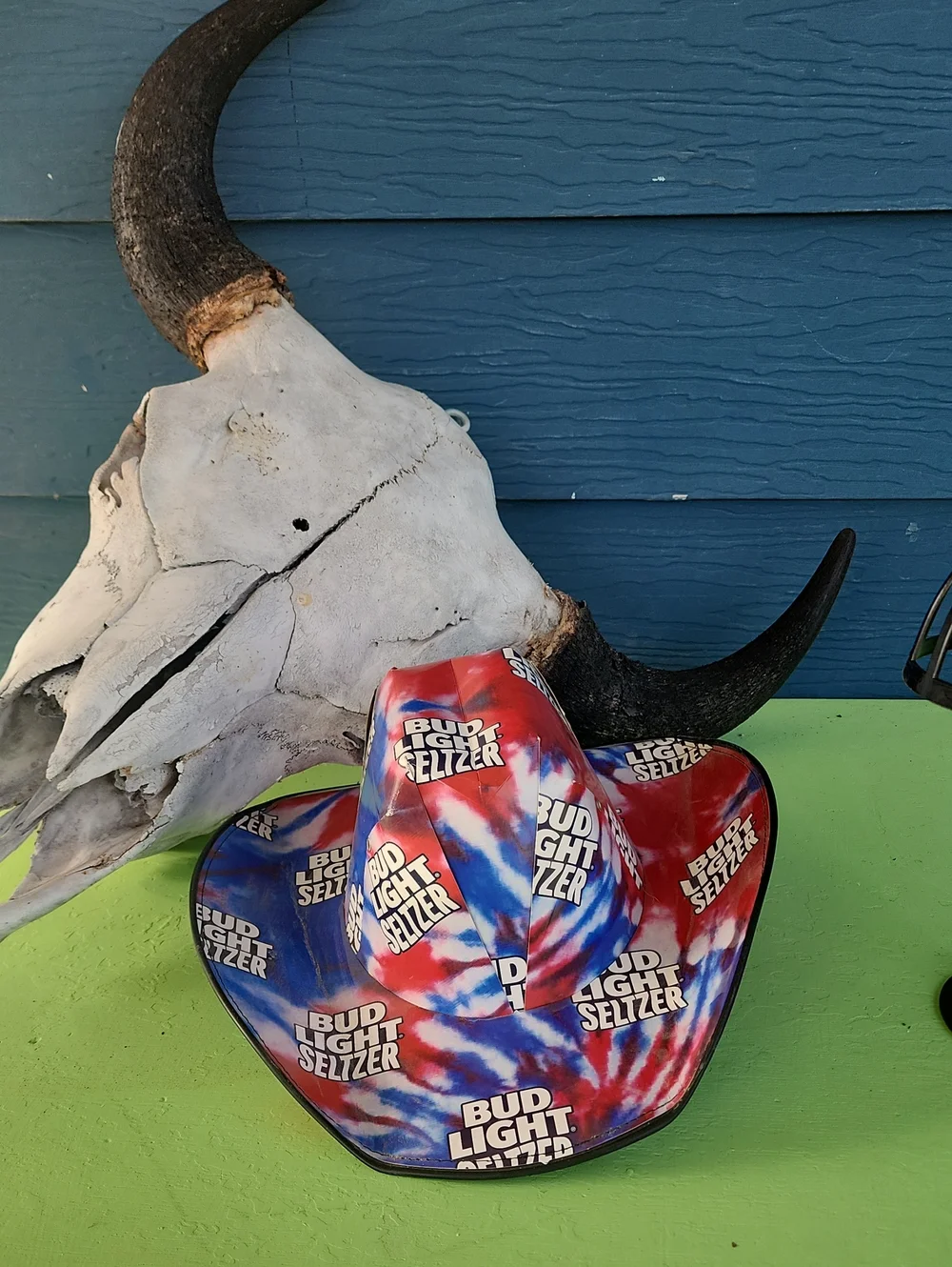 Bud Light Seltzer Americana Tie-Dye Cardboard Cowboy Hat OSFM Festival